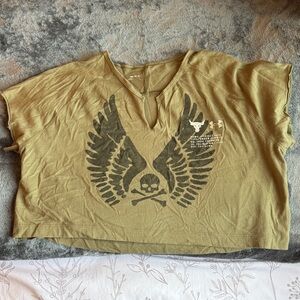 Olive under armour project rock Graphic Women crop top